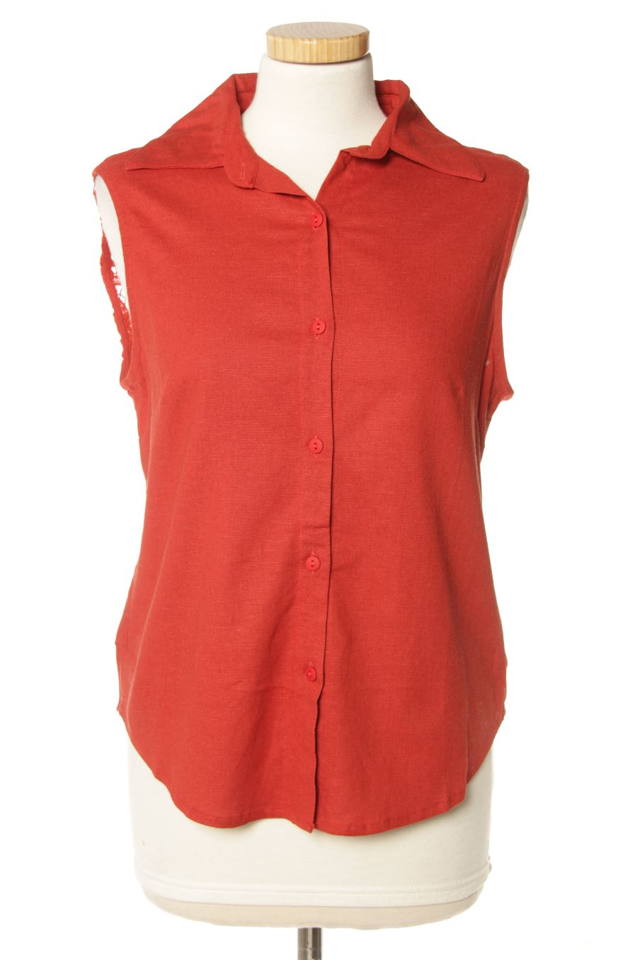Camisa sin mangas de DIVNI Sao Paulo de la talla S, de color burdeos