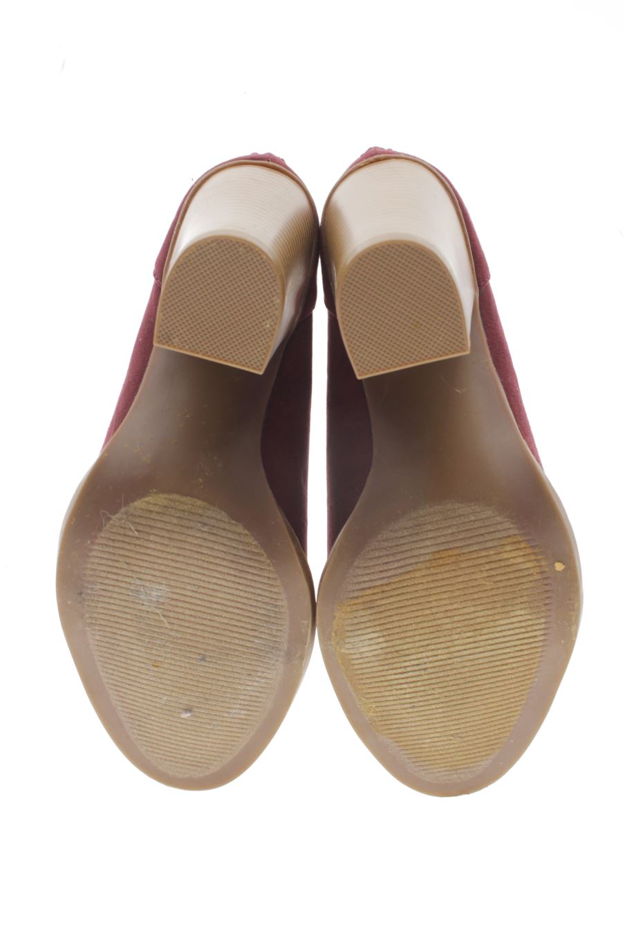 Sandalias tacon de justfab de la talla 37, de color burdeos de