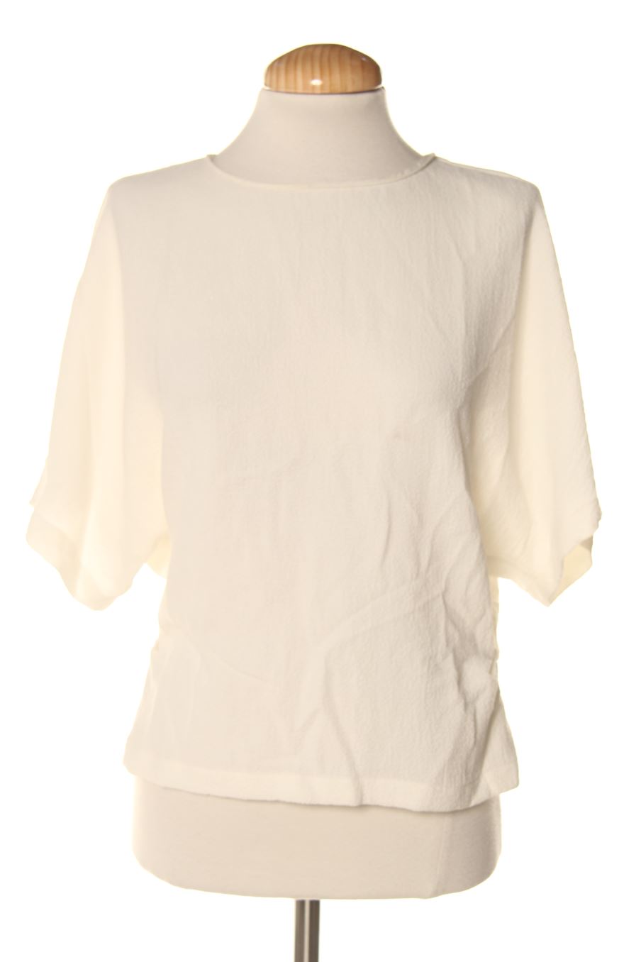 Blusa a maniche corte de Zara de la talla XS, de color bianco