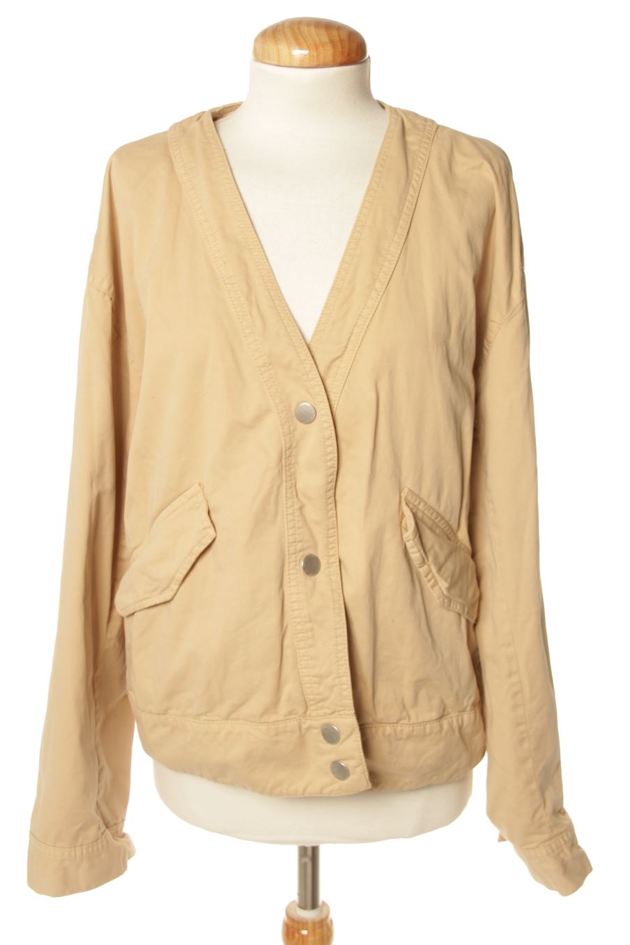 Cazadora de Zara de la talla XS, de color beige de ropa vaquera