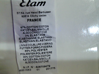 Jupe Etam de la taille 40, de couleur blanc