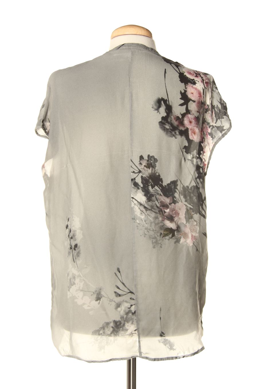 Blusa de manga corta de Massimo Dutti de la talla 38, de color gris
