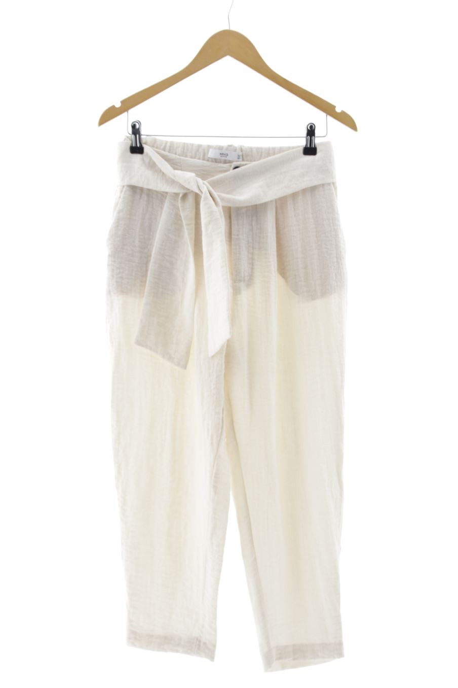 Pantalón de Mango de la talla 36, de color beige