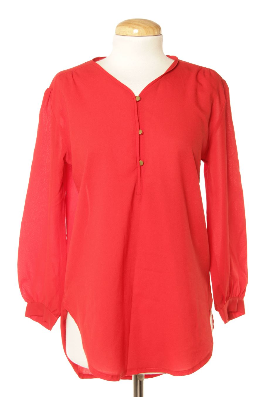 Blusa de manga larga de Enza & Léa de la talla S, de color rojo