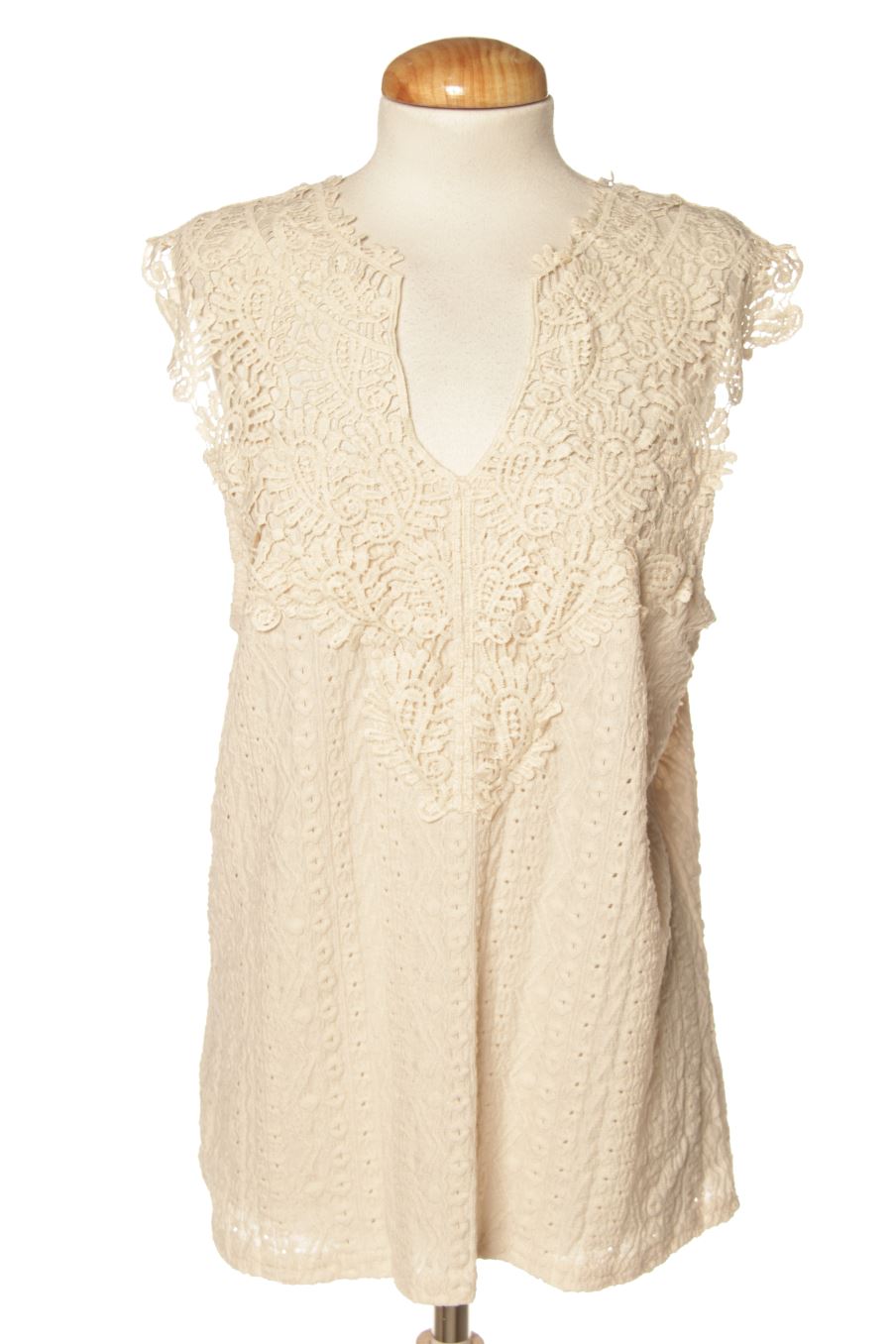 Blusa de manga corta de PERCENTIL de la talla L, de color beige