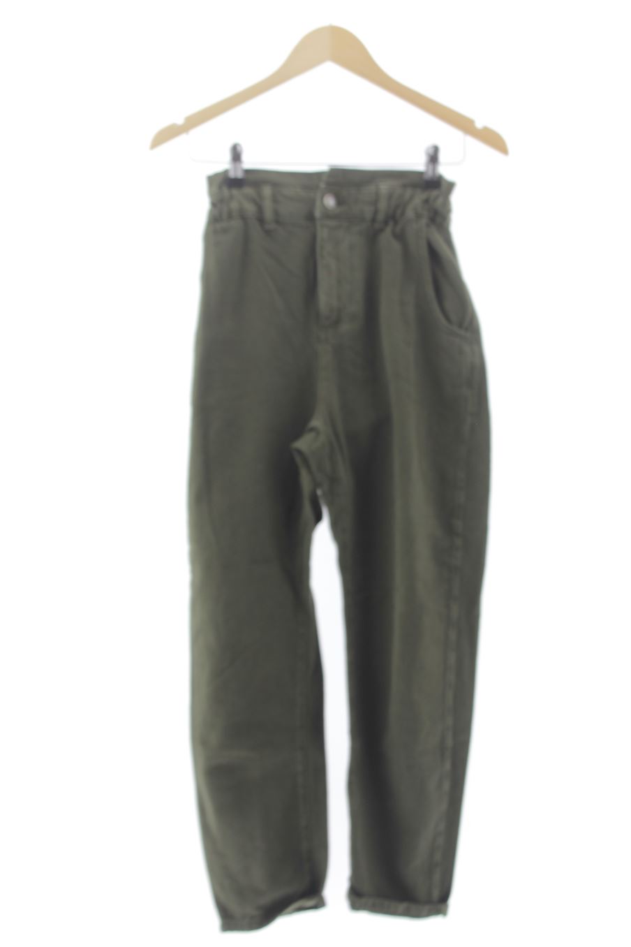 Vaquero de Zara de la talla 32, de color verde de ropa vaquera