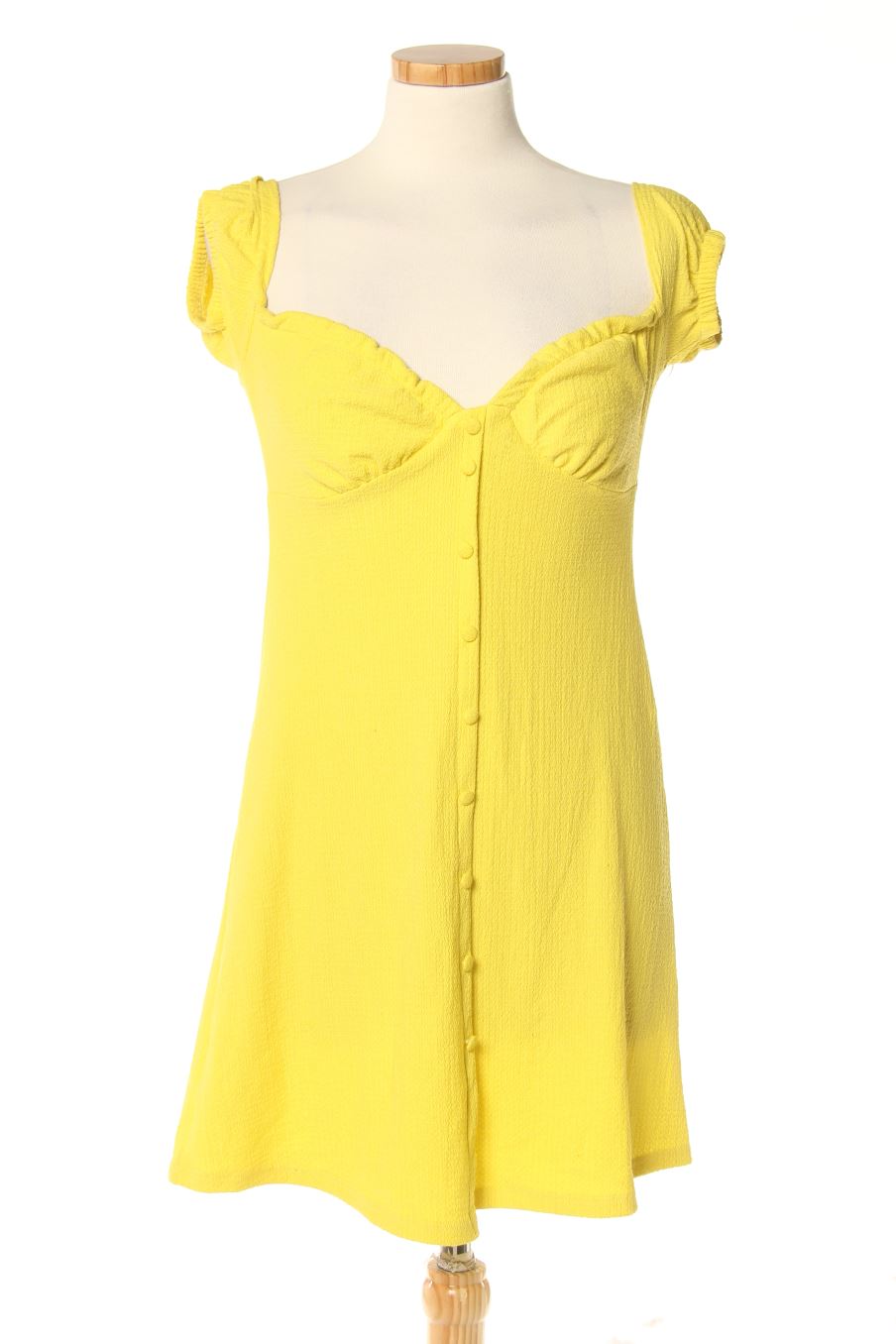 Robe casual Pull & Bear de la taille S, de couleur jaune
