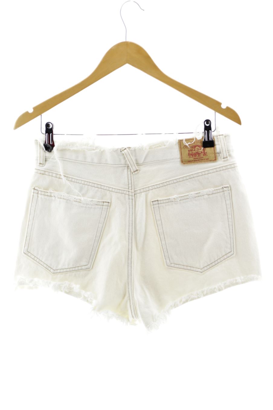 Pantalones cortos de Pull & Bear de la talla 38, de color blanco de ropa vaquera