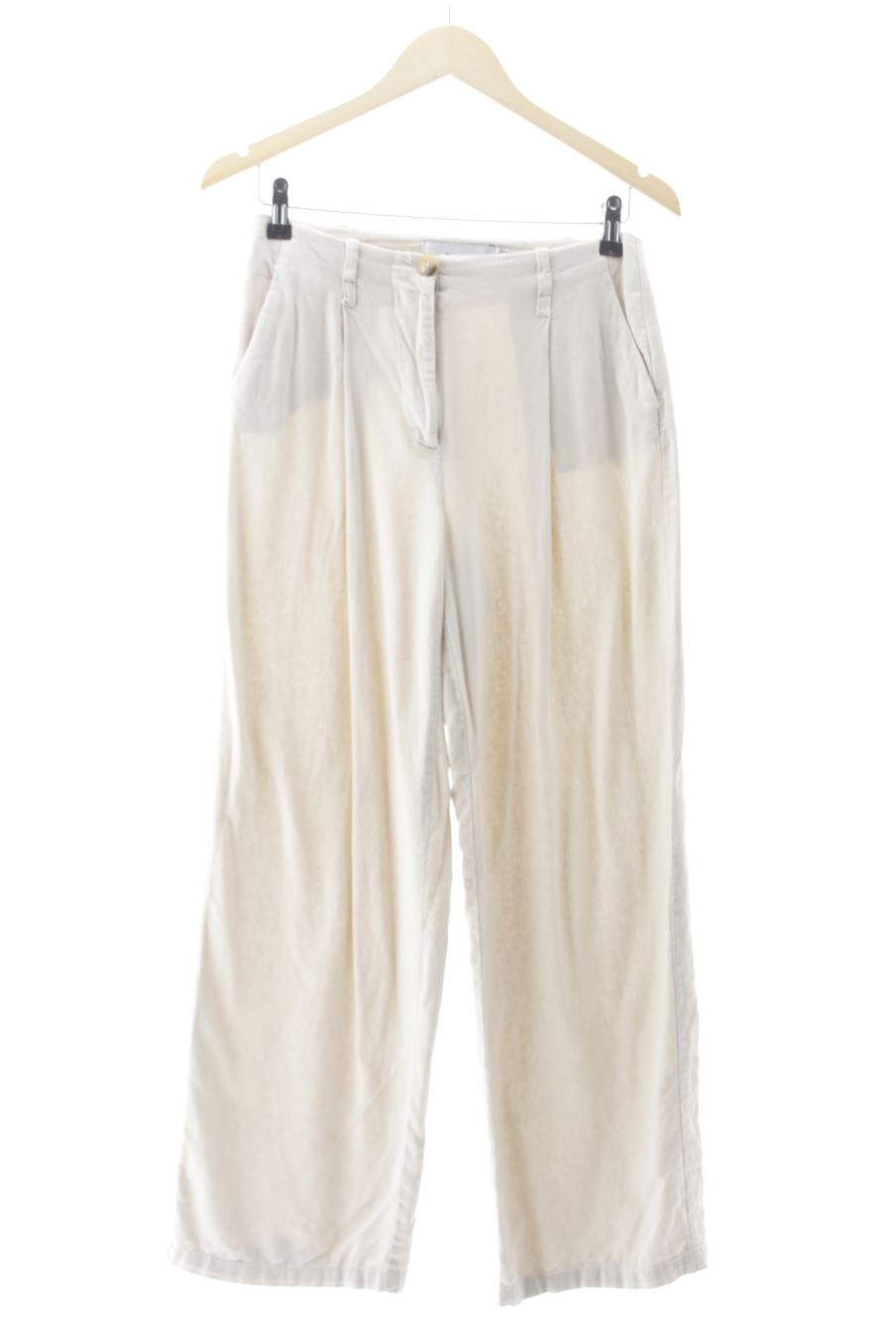 Pantaloni de Bershka de la talla 36, de color beige