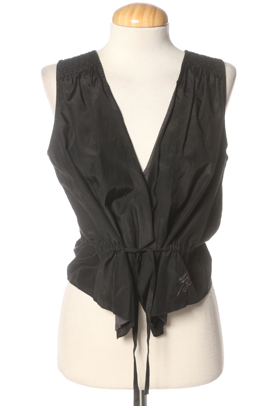 Chaleco de tela de Pepe Jeans 73 de la talla L, de color negro de seda