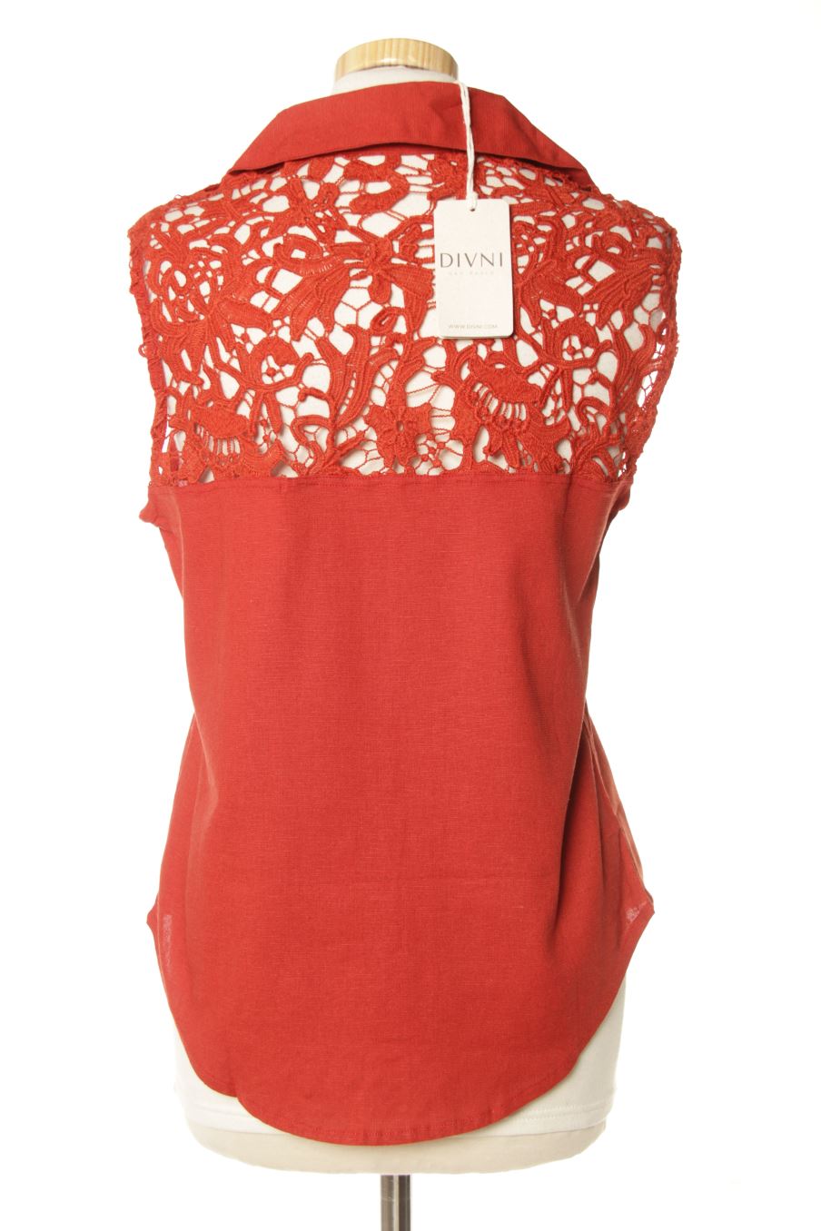 Camisa sin mangas de DIVNI Sao Paulo de la talla L, de color burdeos