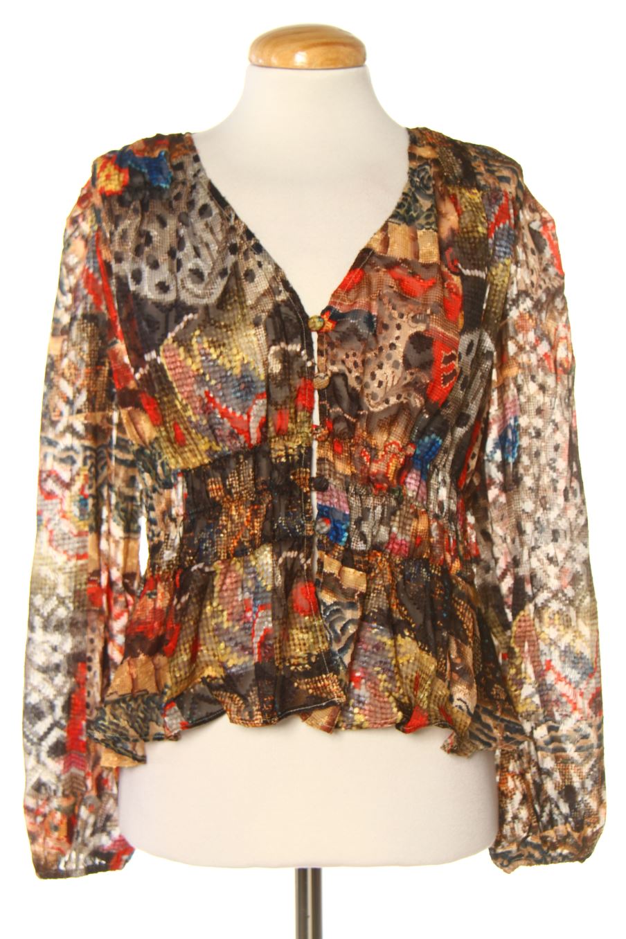 Langärmelige Bluse von Desigual Größe M, Farbe Aufdruck, für