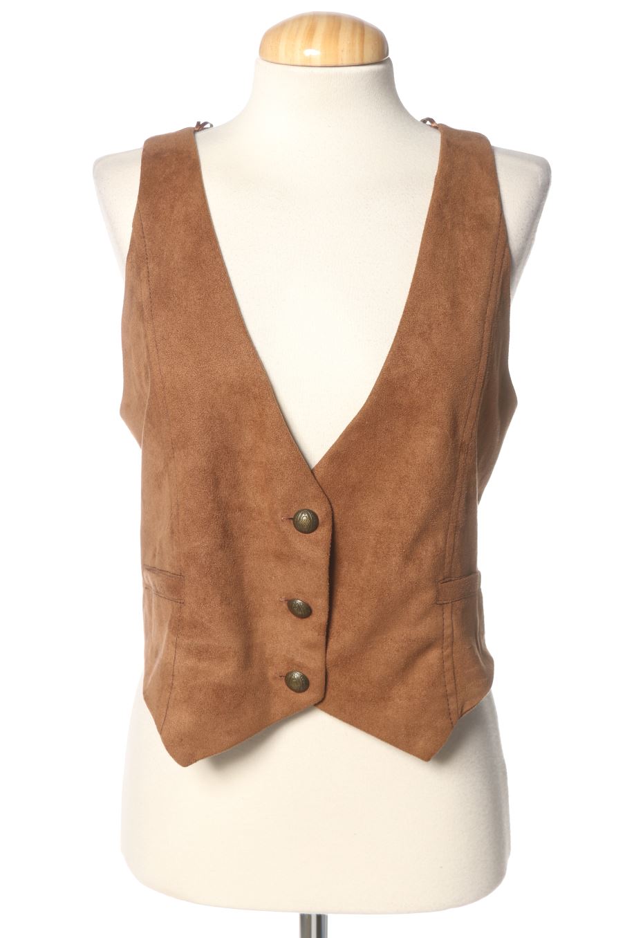 Gilet di stoffa de Fórmula Joven de la talla 38, de color marrone