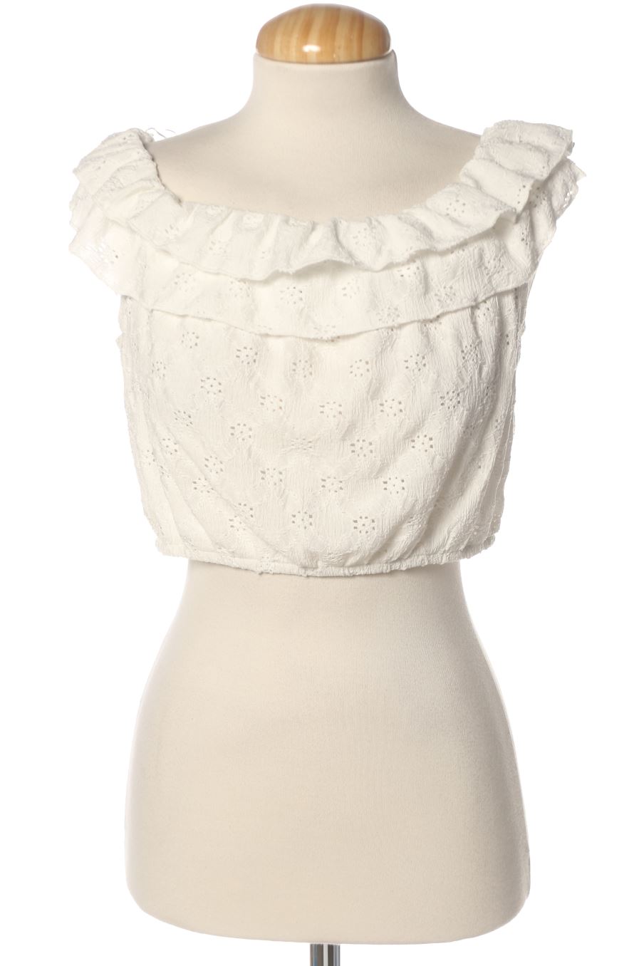 Blouse à manches courtes Bershka de la taille M, de couleur blanc