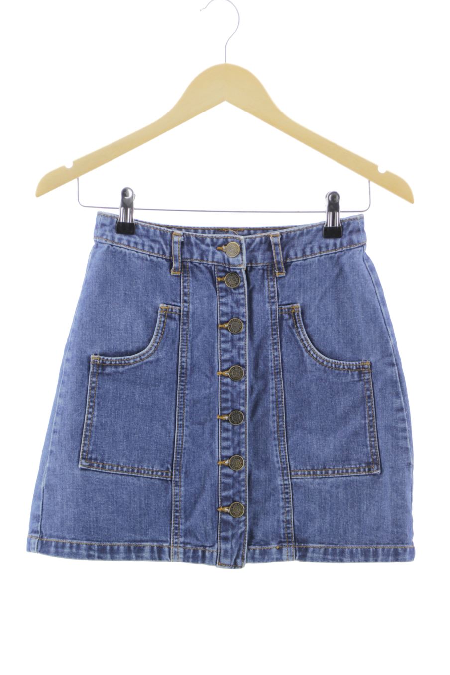 Jupe Stradivarius de la taille 34, de couleur bleu de denim