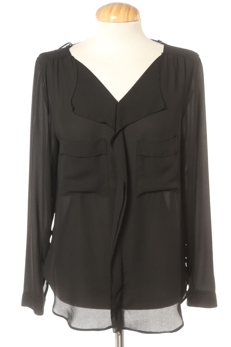 Blouse à manches longues Zara de la taille XS, de couleur noir
