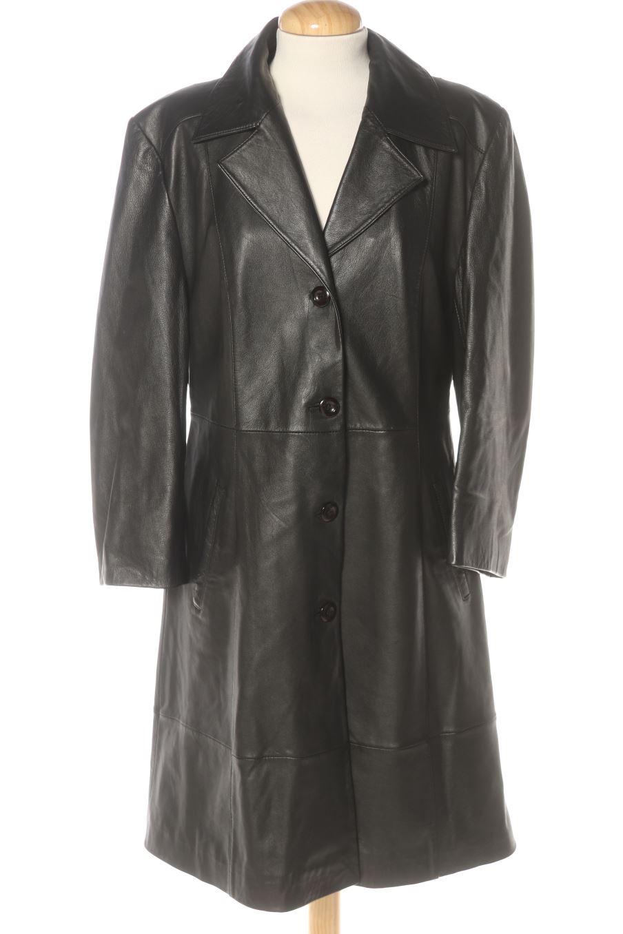 Mantel von Leumas Größe 46, Farbe Schwarz, aus Leder für