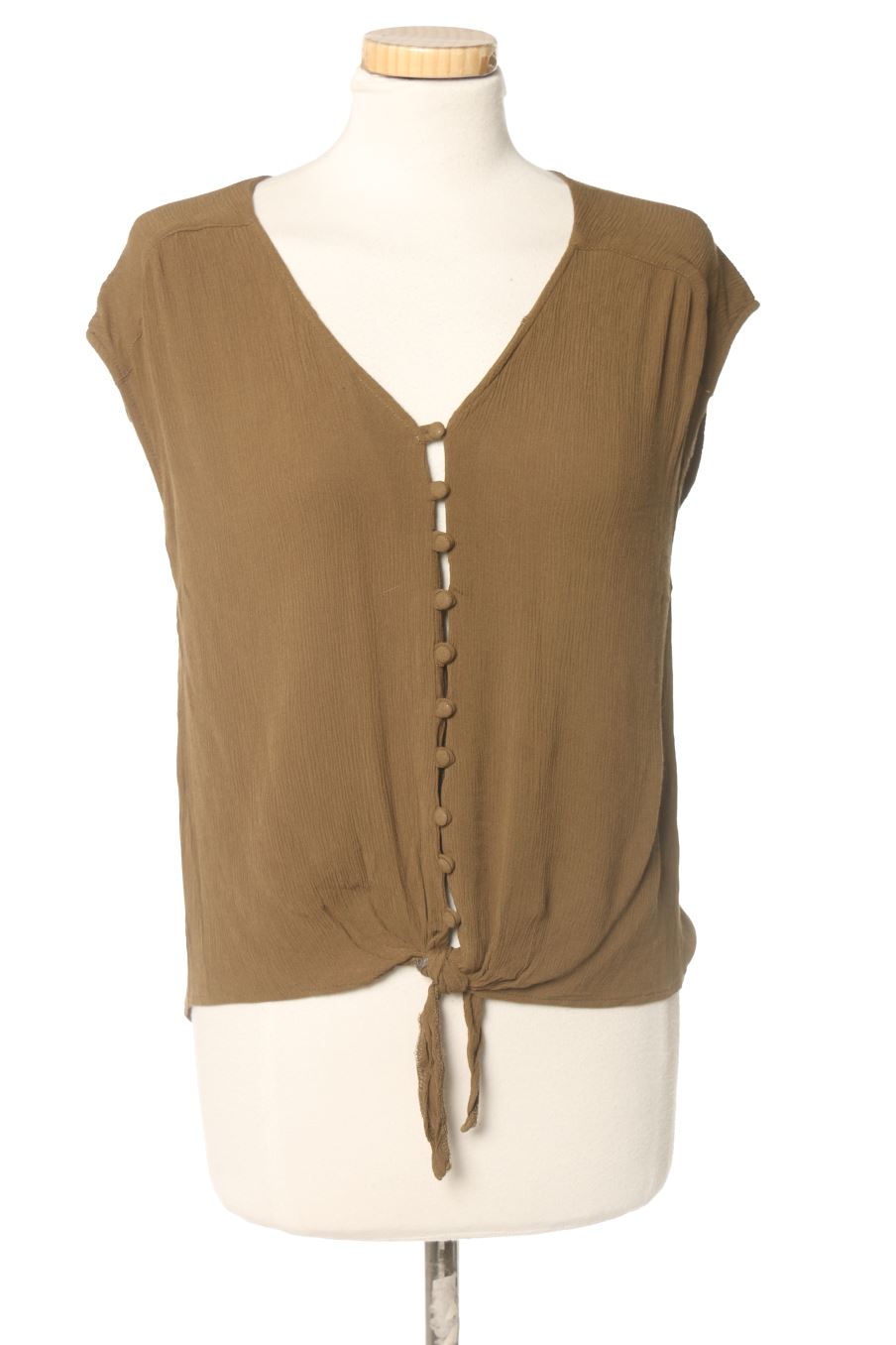 Blouse à manches courtes Promod de la taille S, de couleur vert
