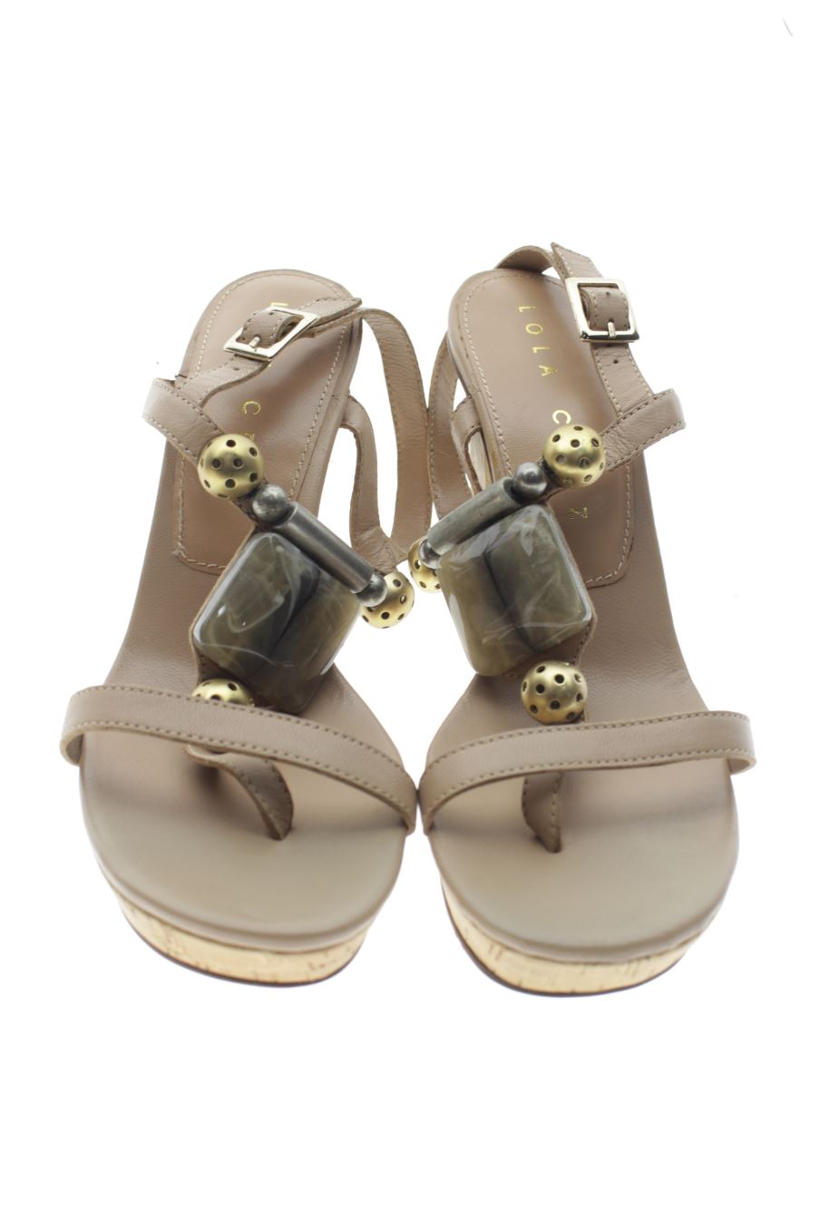 Sandalias tacon de Lola Cruz de la talla 40, de color rosa de