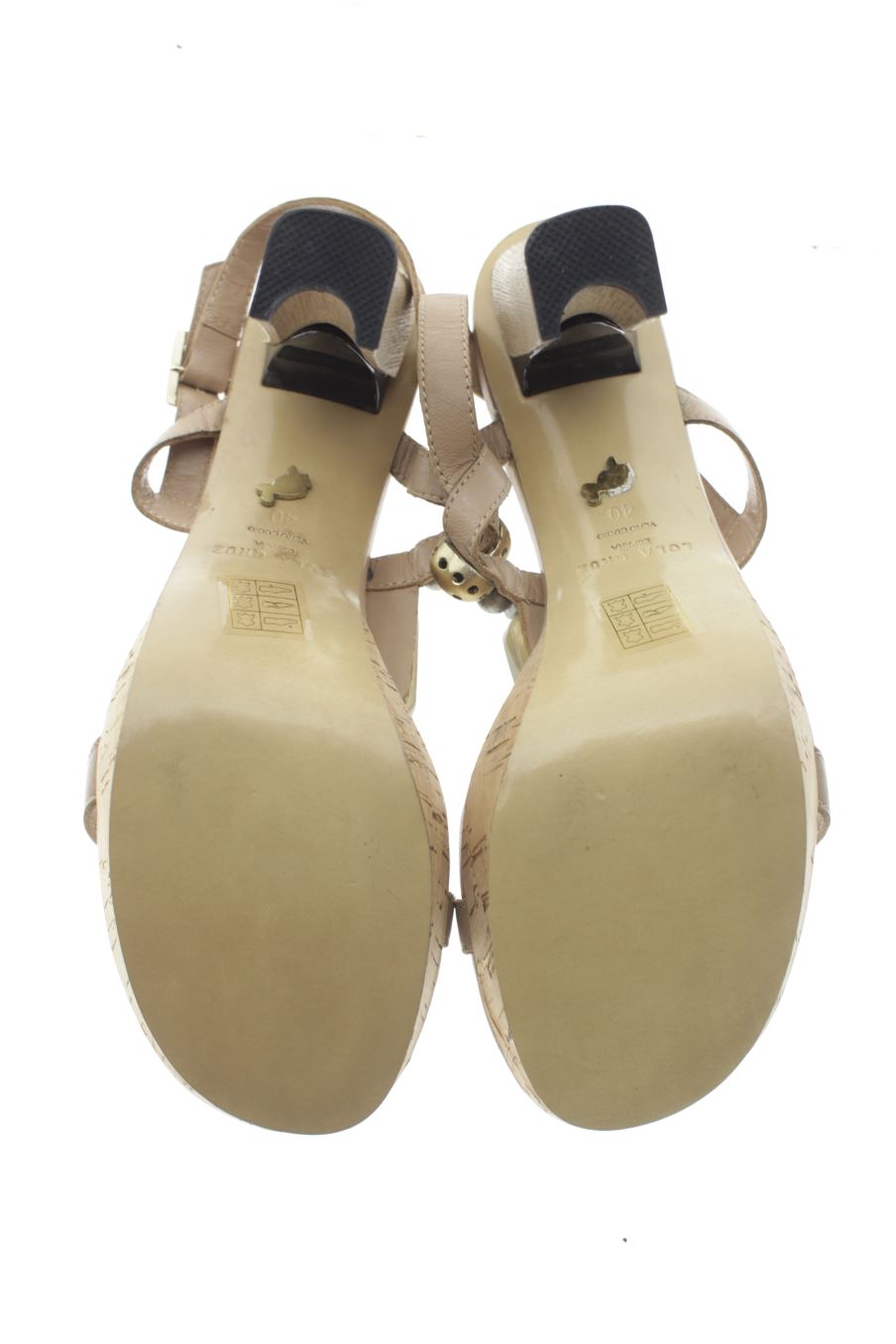 Sandalias tacon de Lola Cruz de la talla 40, de color rosa de