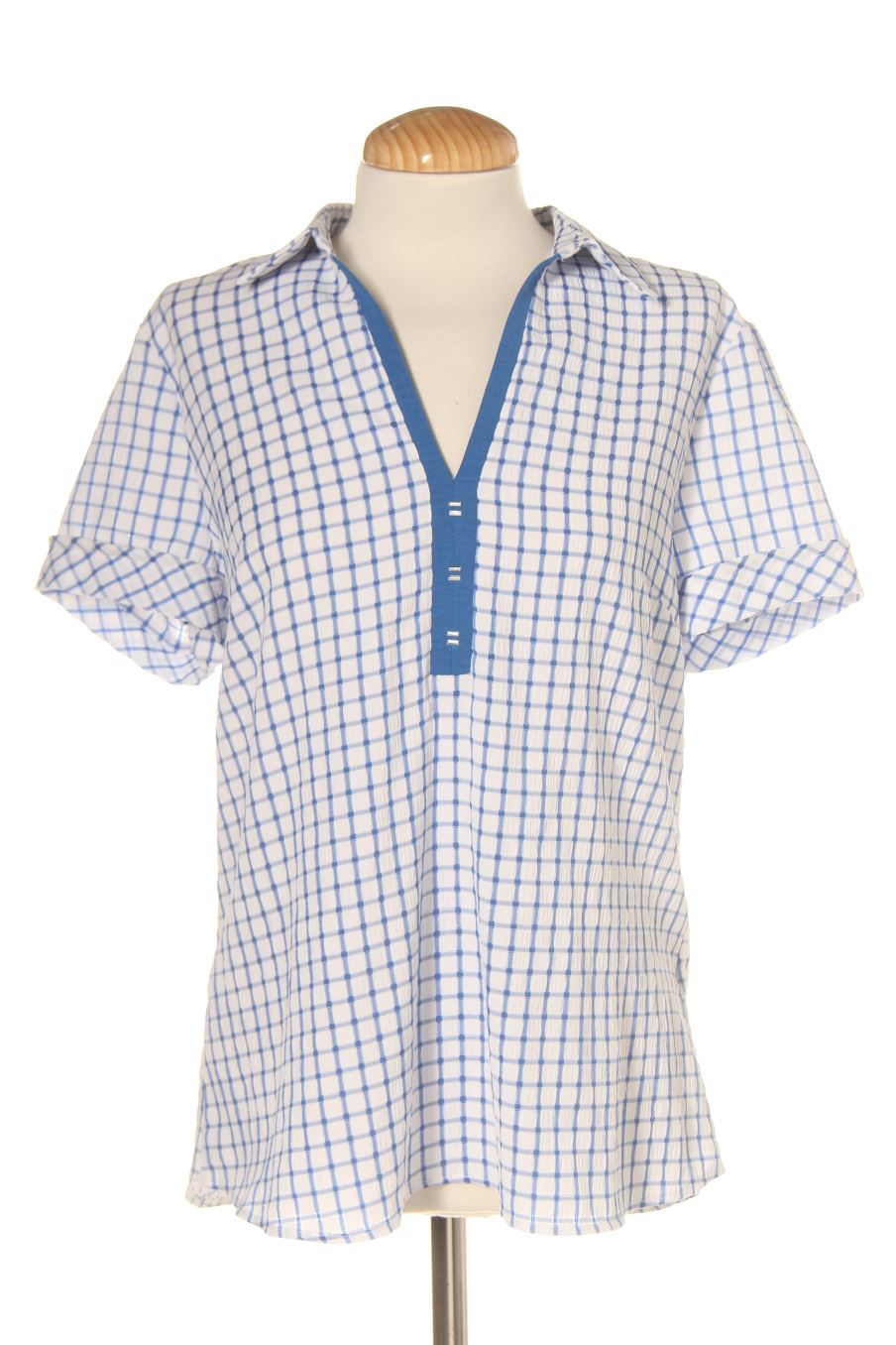 Kurzärmelige Bluse von Pilar prieto Größe S, Farbe Kariert, für