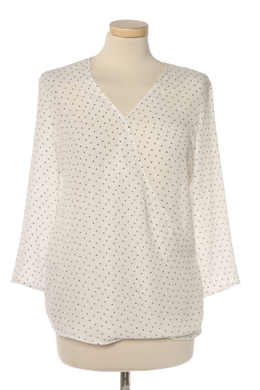 Blusa de manga larga de Mango de la talla S, de color blanco