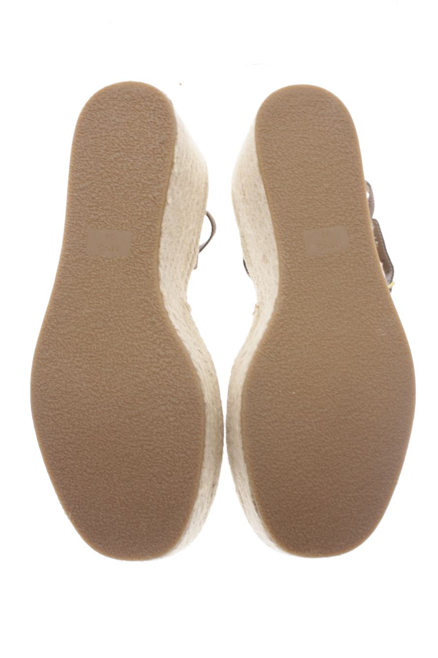 Sandalias tacon de Mango de la talla 39, de color marrón de
