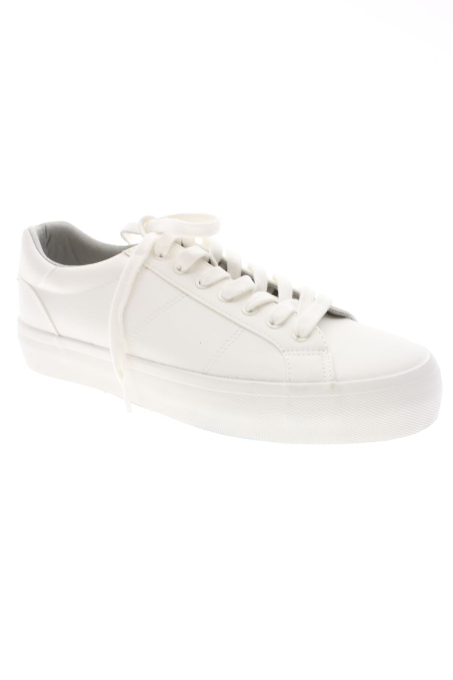 Baskets Zara Blanches En Simili Cuir - Pointure UK 8 (environ EU 41), Occasion