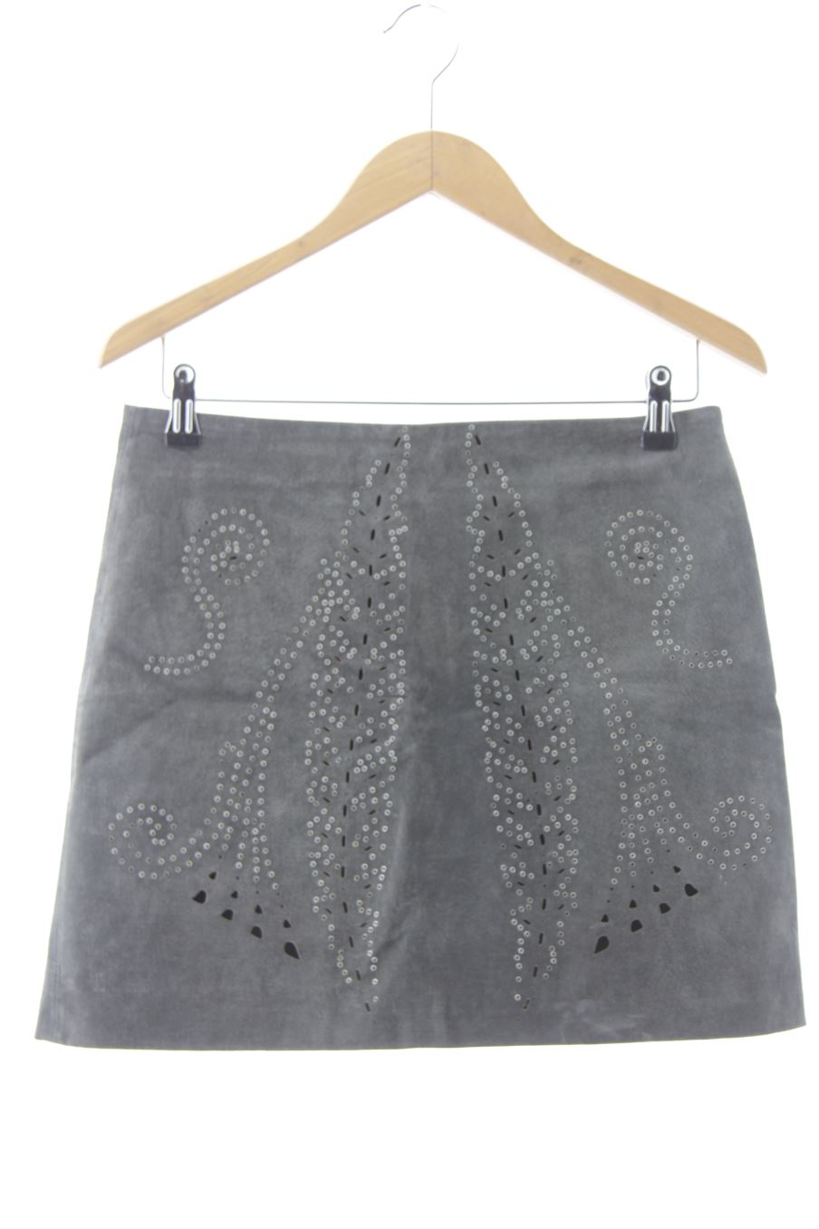 Falda de Zara de la talla M, de color negro de piel