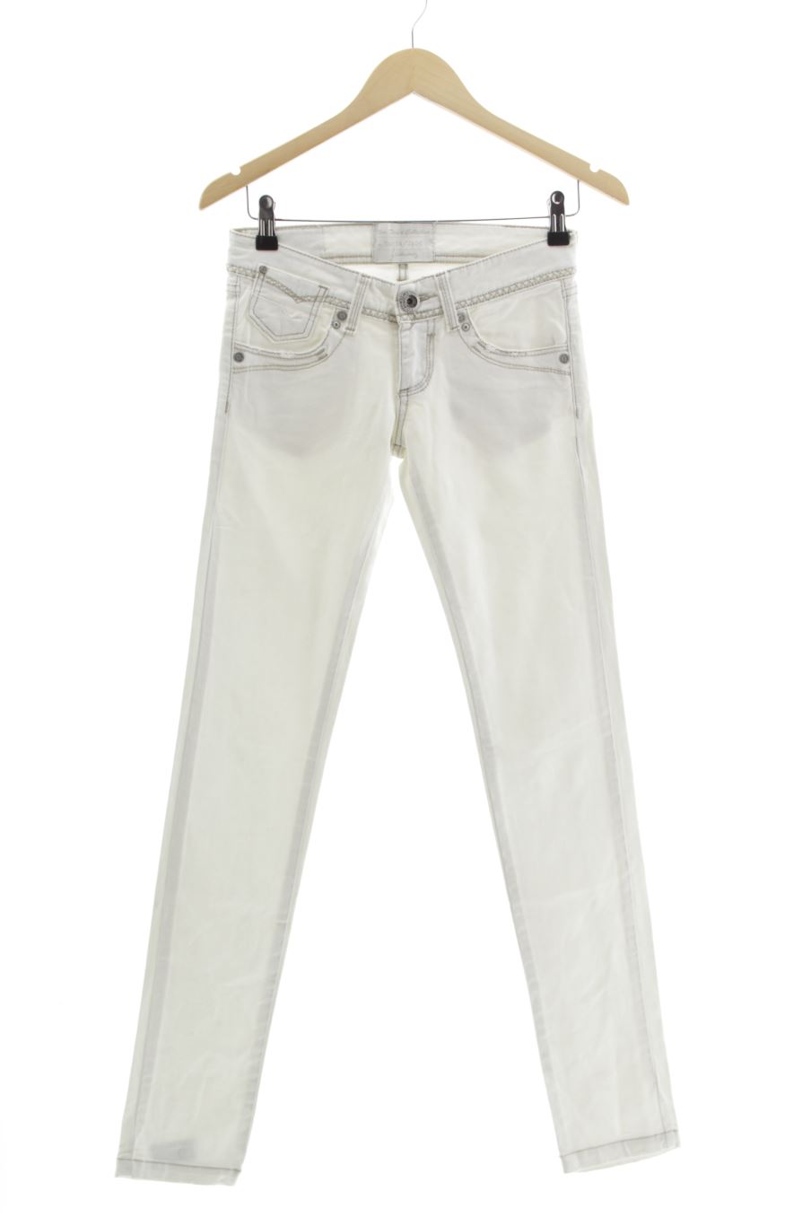 Jeans Stradivarius de la taille 34, de couleur blanc de denim