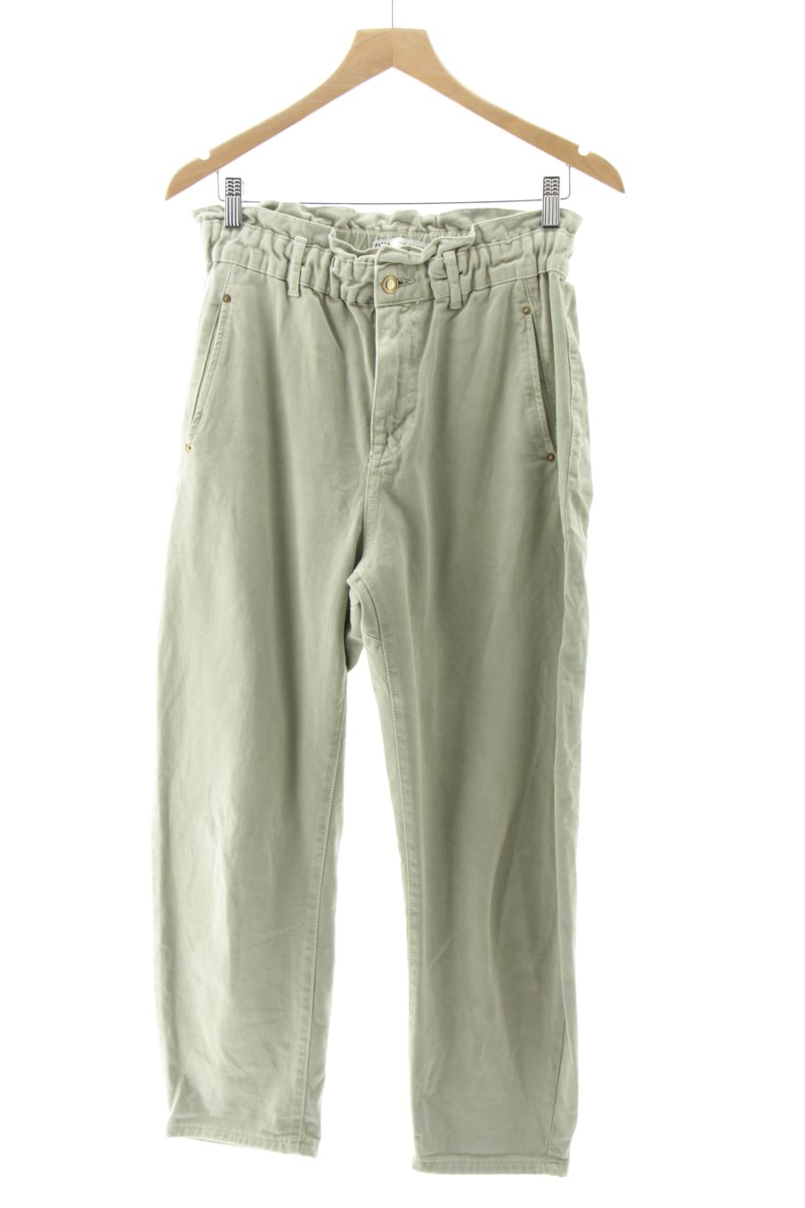 Jeans Zara de la taille 38, de couleur vert de denim