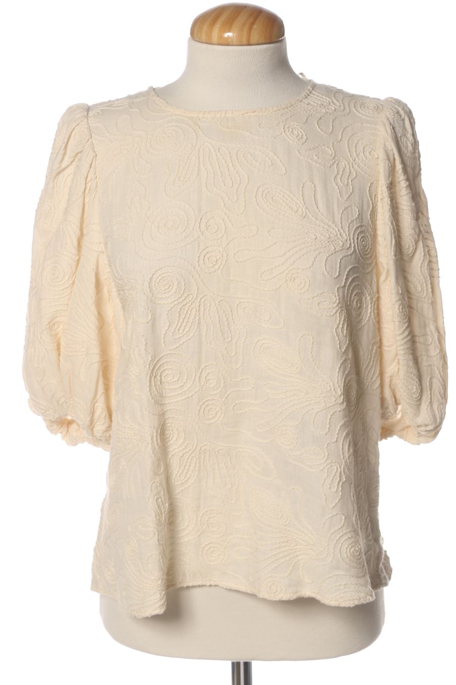 Blusa de manga corta de Zara de la talla M, de color blanco