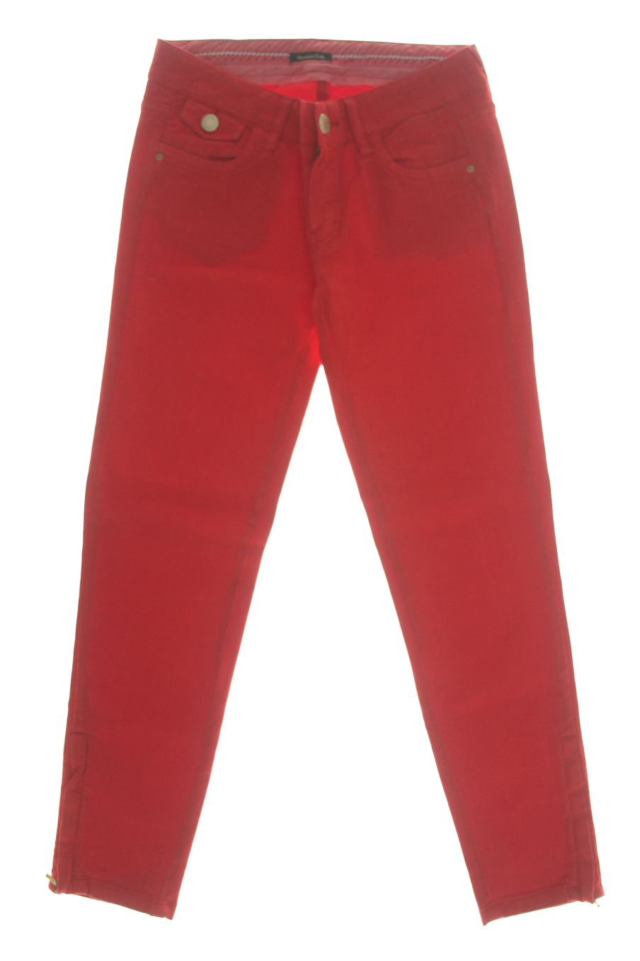 Vaqueros de Massimo Dutti de la talla 36, de color rojo de ropa vaquera