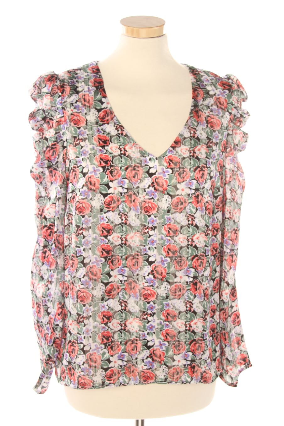 Blusa de manga larga de Miss United de la talla S, de color flores