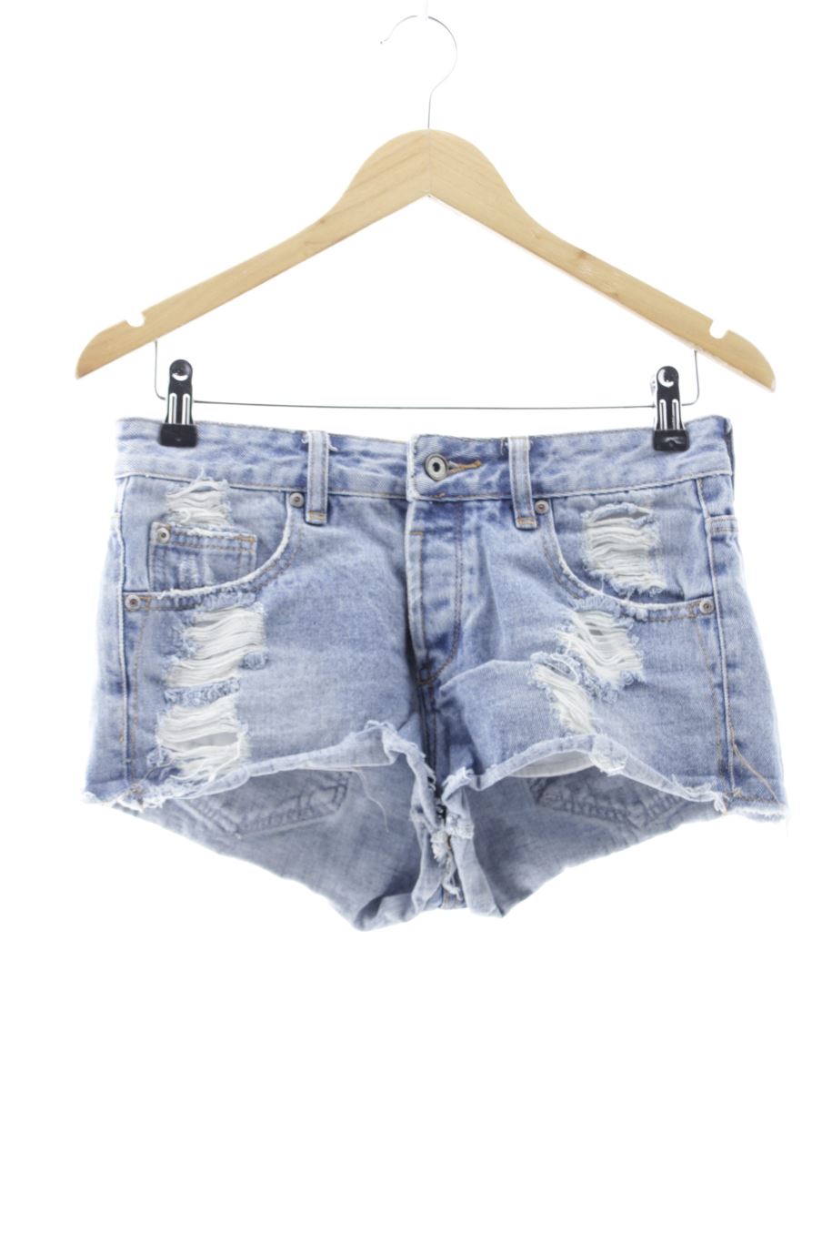 Shorts Pull & Bear de la taille 34, de couleur bleu de denim