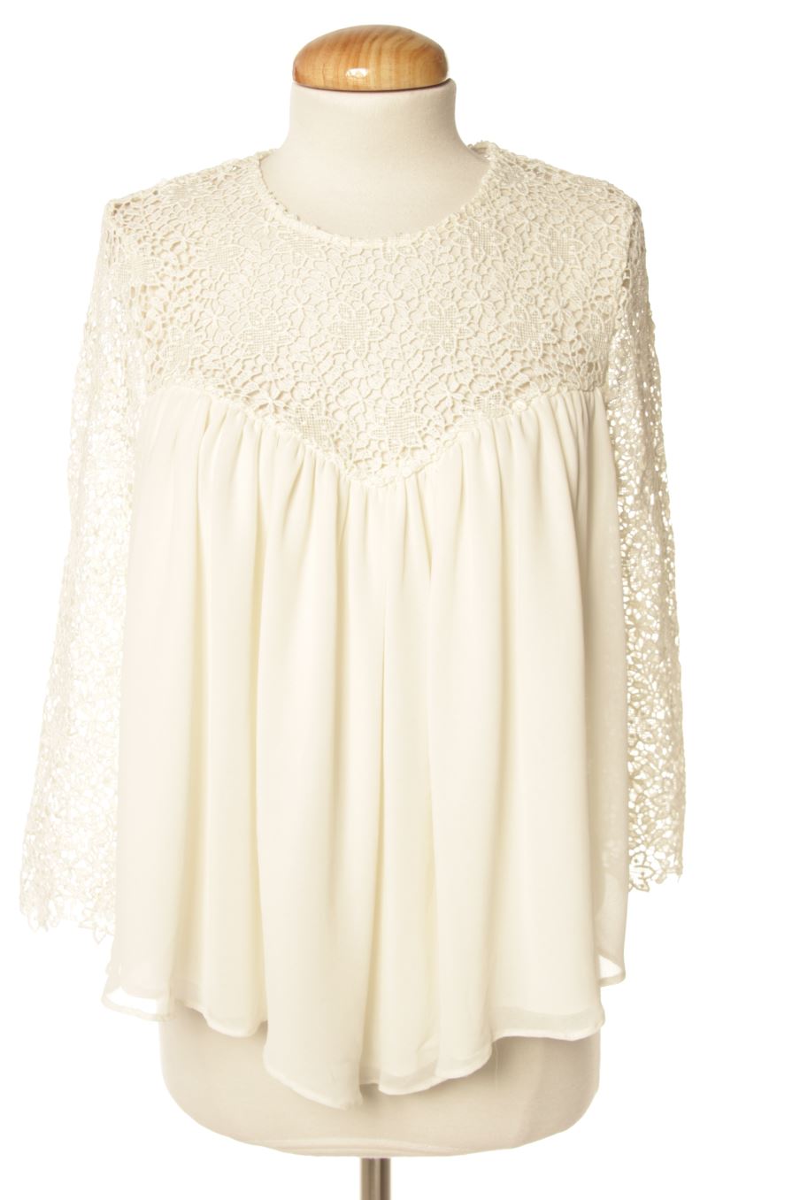 Blusa de manga larga de Trafaluc de la talla S, de color beige