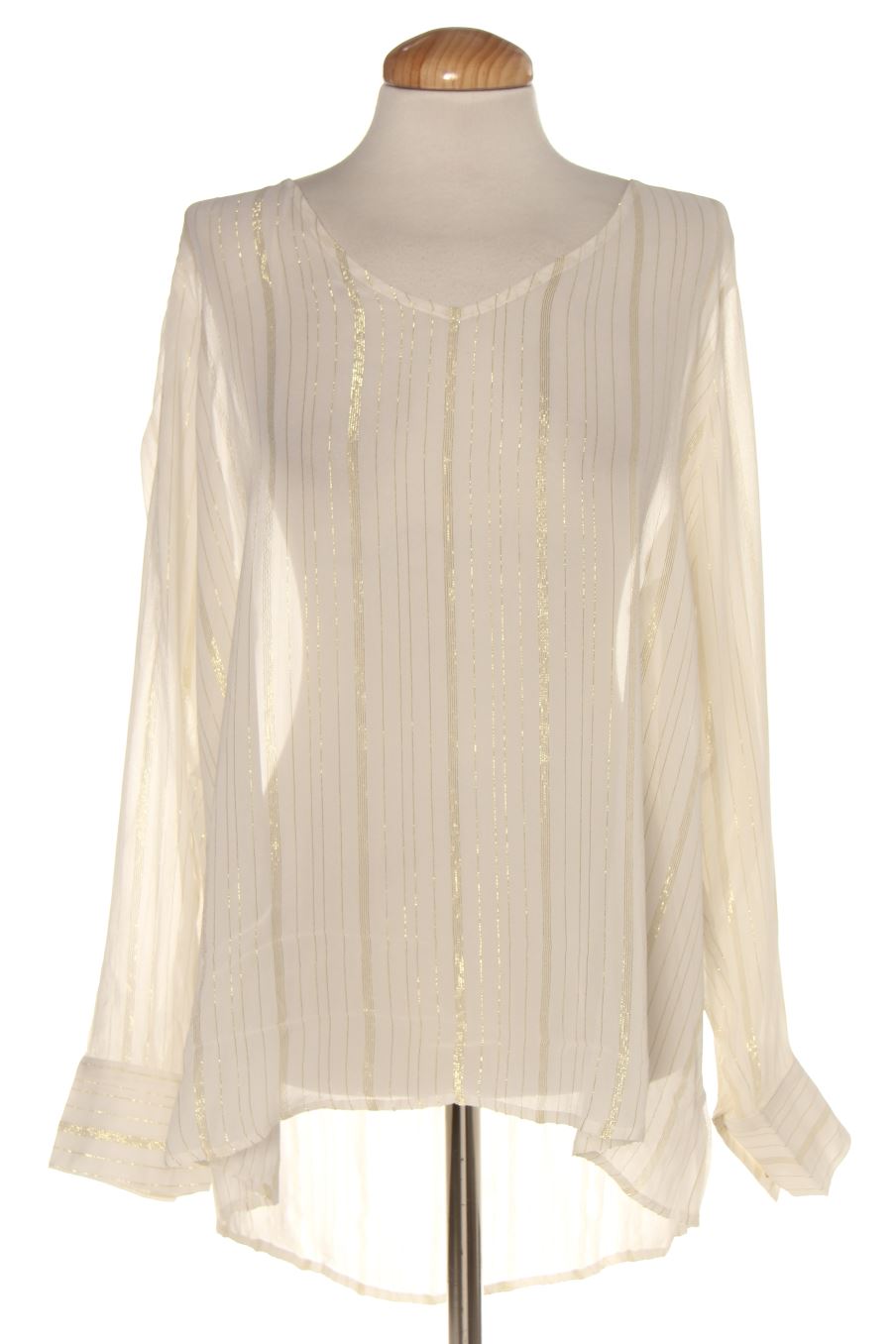 Blusa de manga larga de Violeta (by Mango ) de la talla L, de color blanco