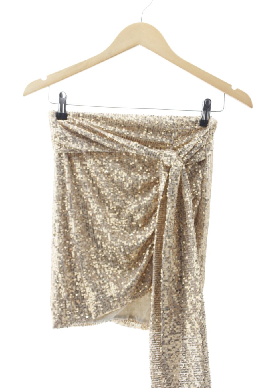 Falda de Made in italy de la talla XS, de color dorado