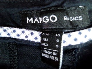 Pantalón de Mango de la talla 38, de color negro