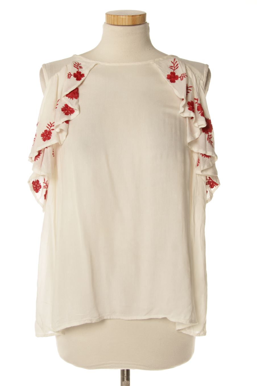 Blouse à manches courtes Fórmula Joven de la taille 40, de couleur blanc