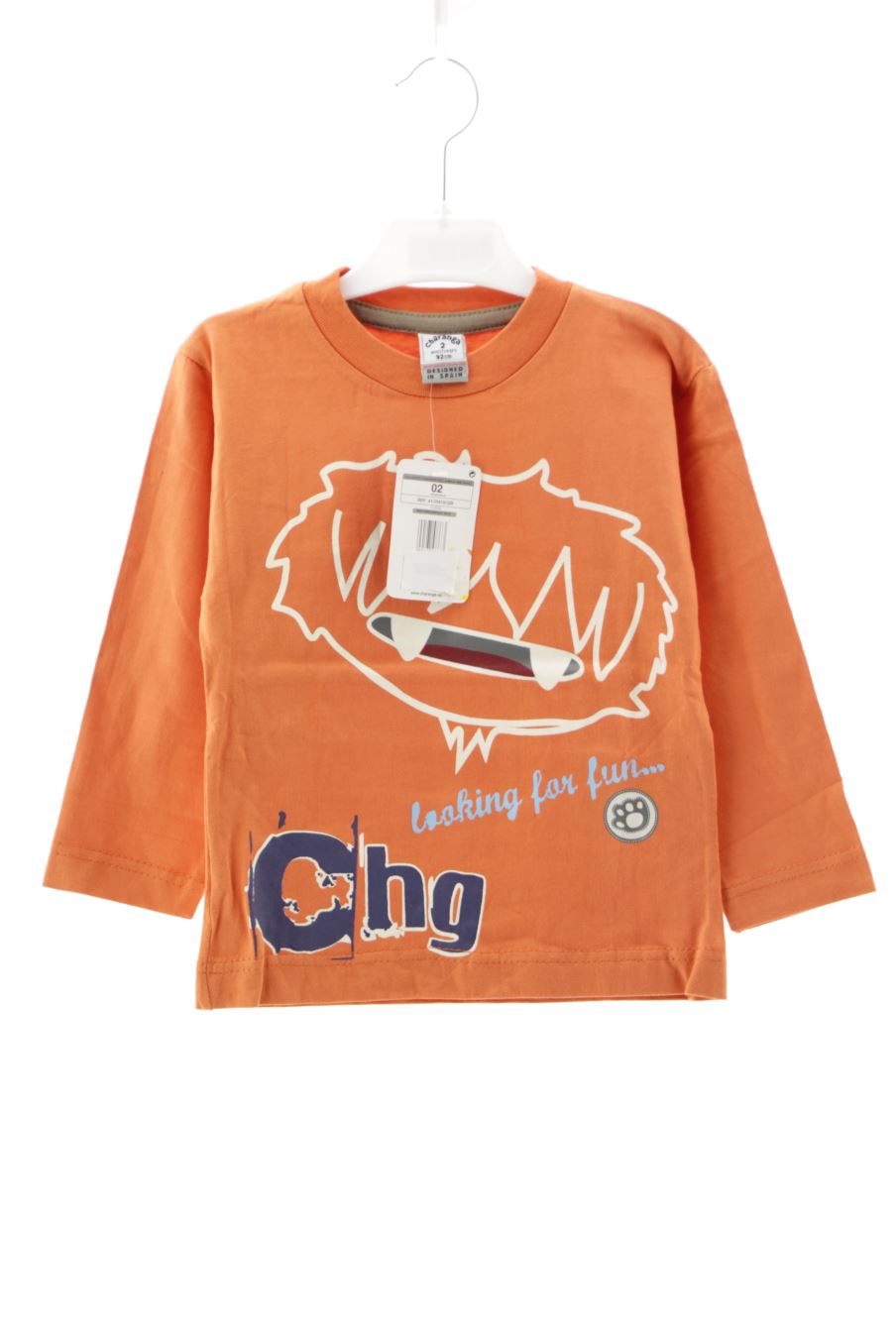 T-shirt manches longues Charanga de la taille 2 ans avec une étiquette