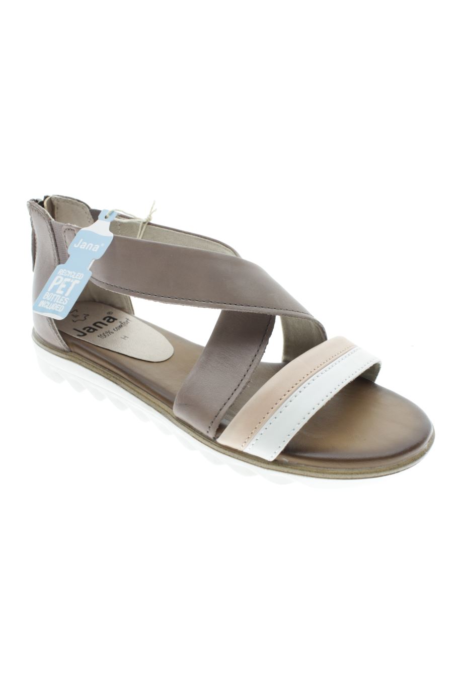Sandalias planas de Jana de la talla 39, de color gris de