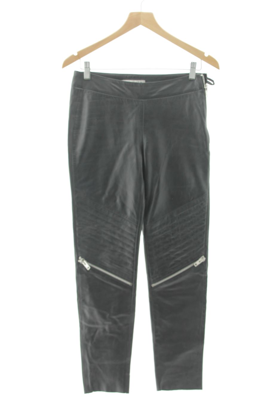 Pantalon Isaco de la taille 36, de couleur noir de cuir et daim