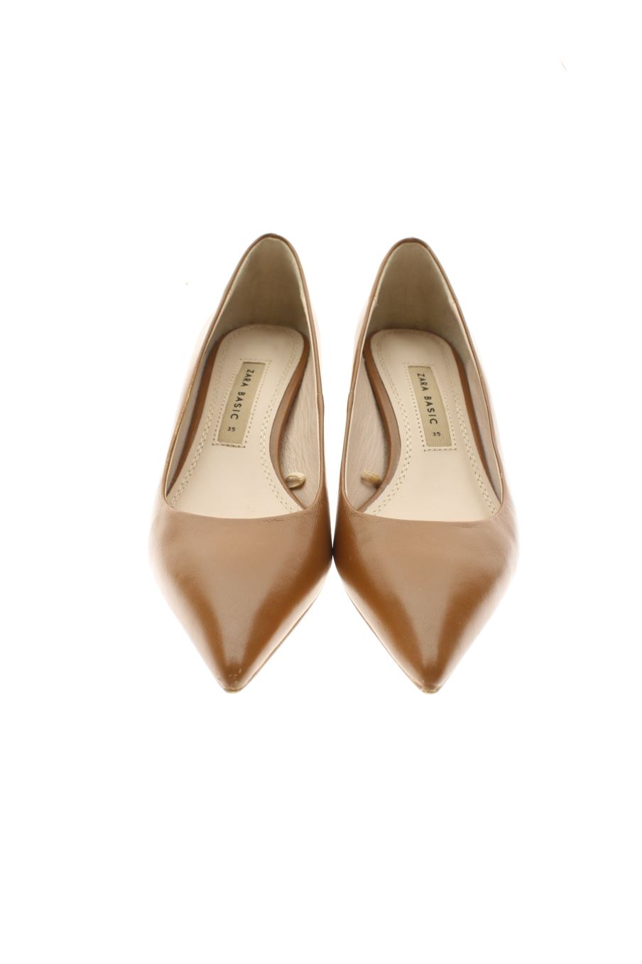 Zapatos de tacon de Zara de la talla 35, de color marrón de