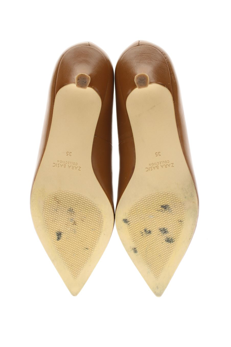 Zapatos de tacon de Zara de la talla 35, de color marrón de