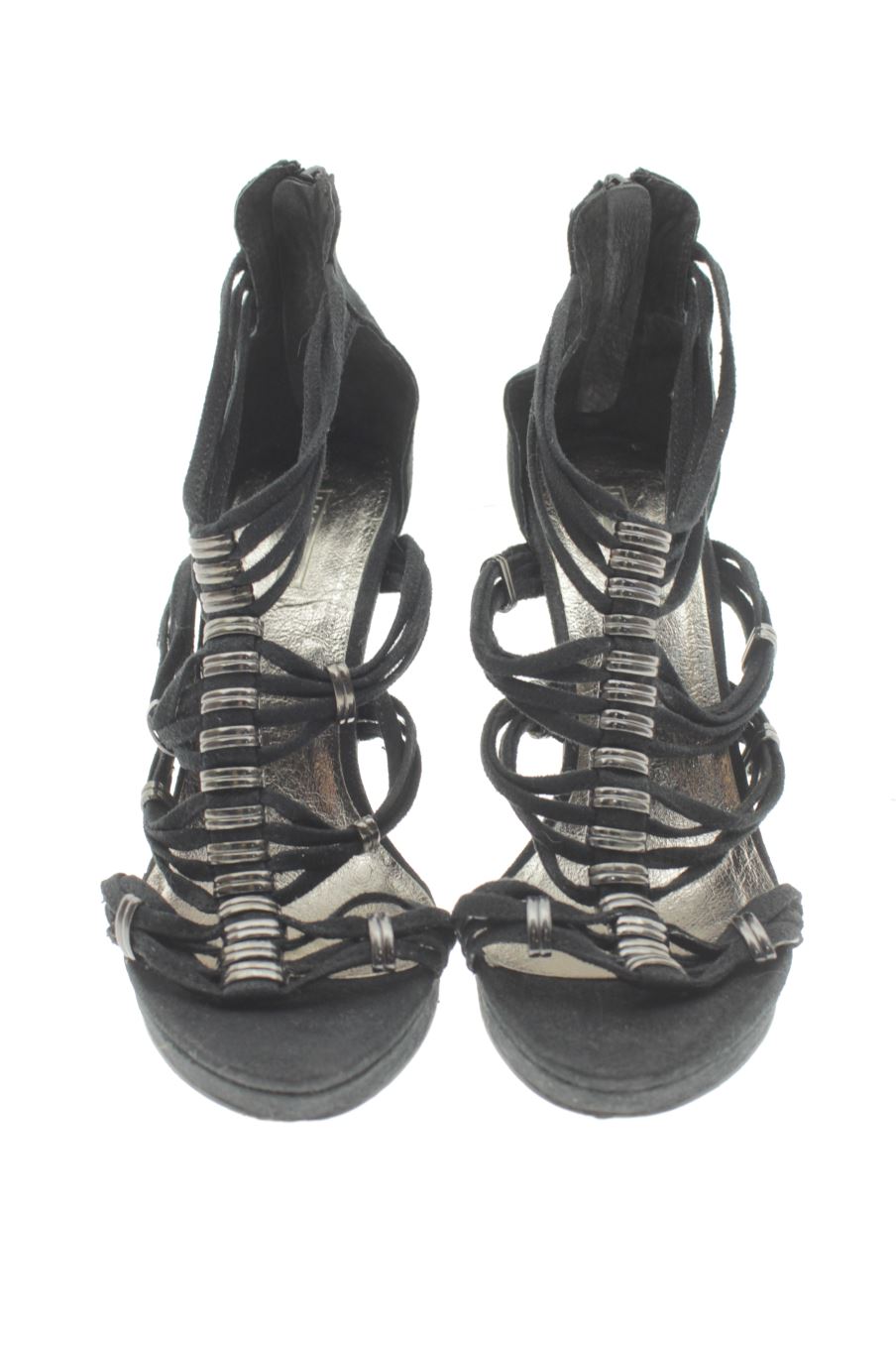 Sandalias tacon de la strada de la talla 37, de color negro de