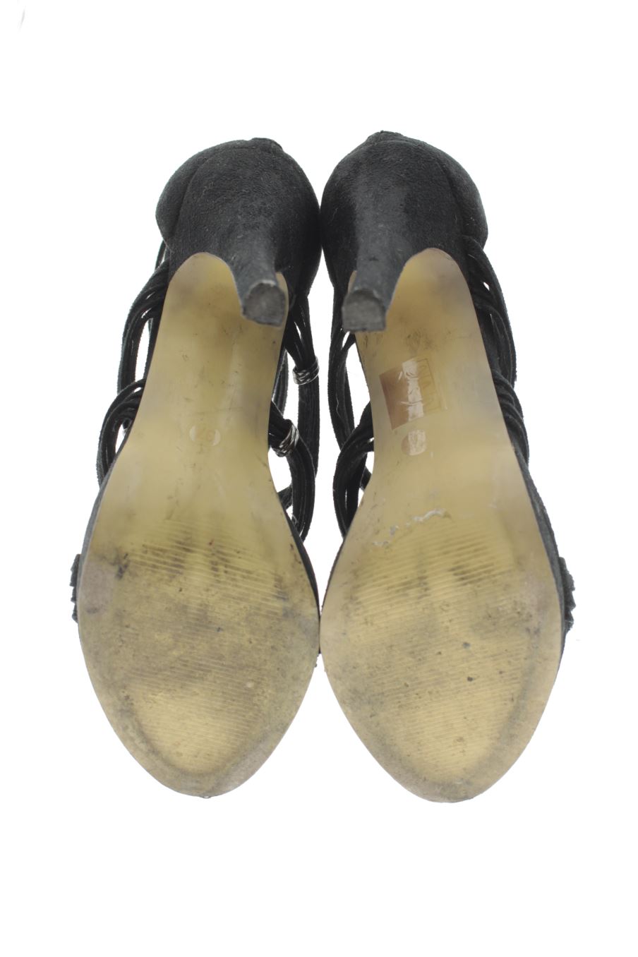 Sandalias tacon de la strada de la talla 37, de color negro de