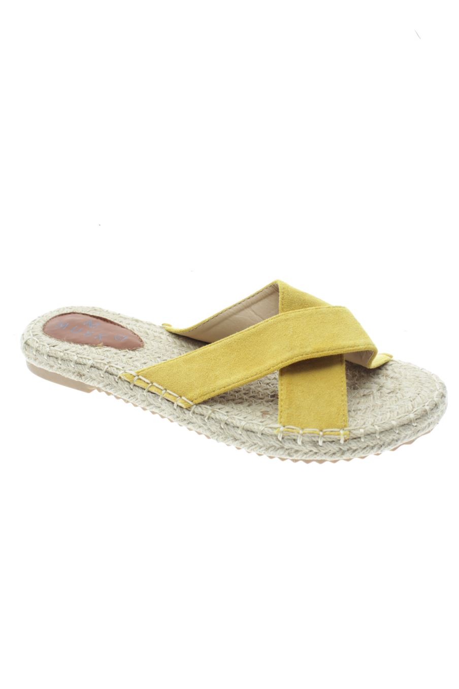 Sandalias planas de musk de la talla 41, de color amarillo de