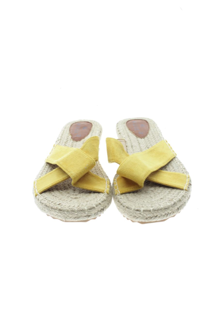 Sandalias planas de musk de la talla 41, de color amarillo de