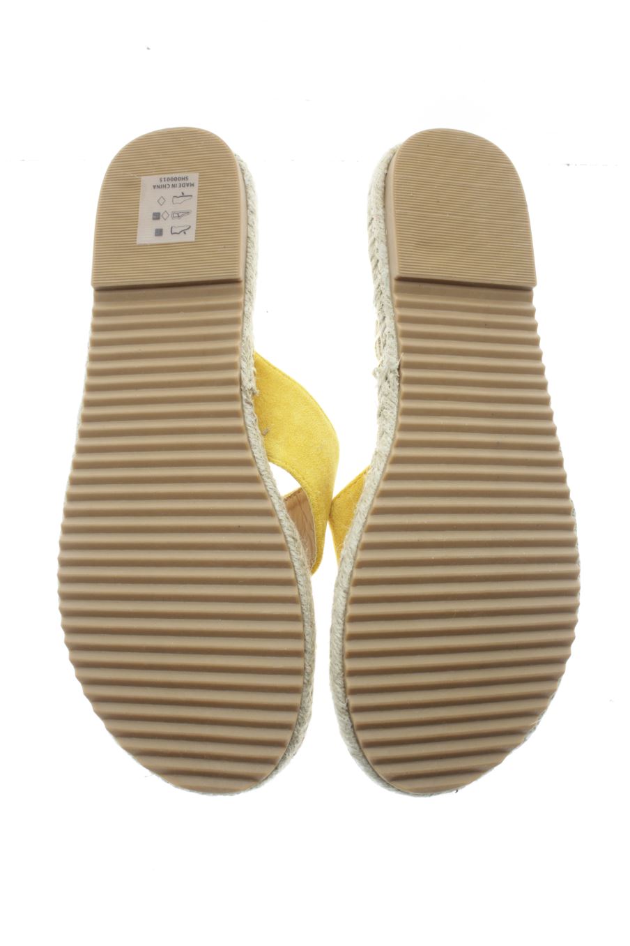 Sandalias planas de musk de la talla 41, de color amarillo de